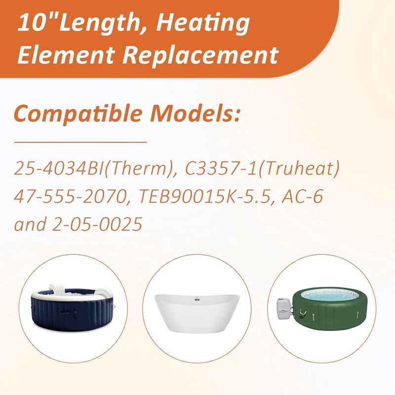 ArrogantF 5.5KW 240V Universal Heating Element Replacement for Balboa Spa Heater Element 58083 or Gecko Flo-Thru Hot Tub Spas Electric Heaters (10 inch) - Image 5